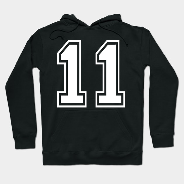 Number 11 Eleven Back Hoodie by AllWellia